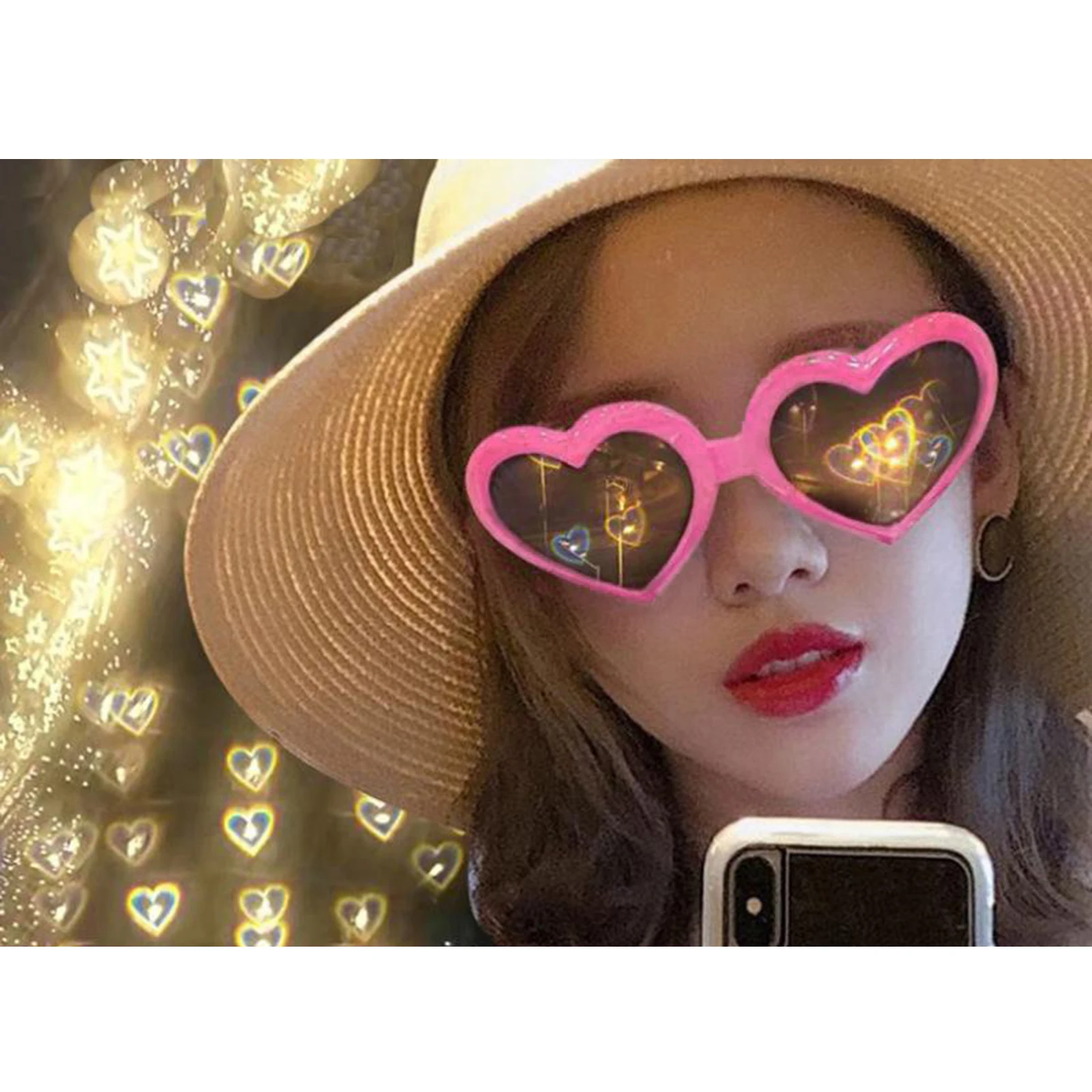 

Love Heart-shaped Sunglasses Eyewear for Women Party Favors Traveling Props