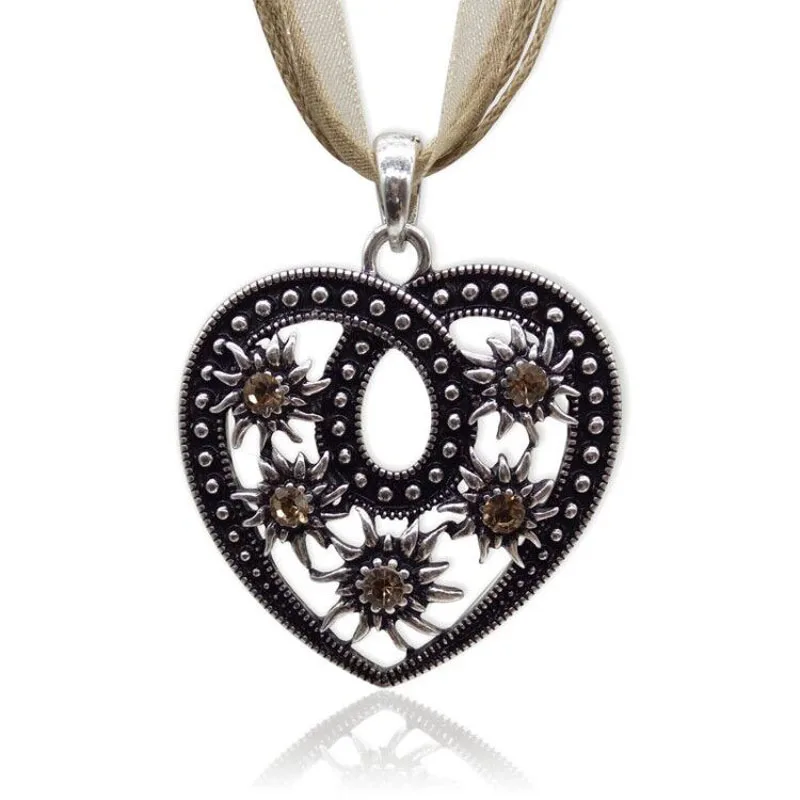 Ожерелья из античного серебра в форме сердца Очаровательные Подвески