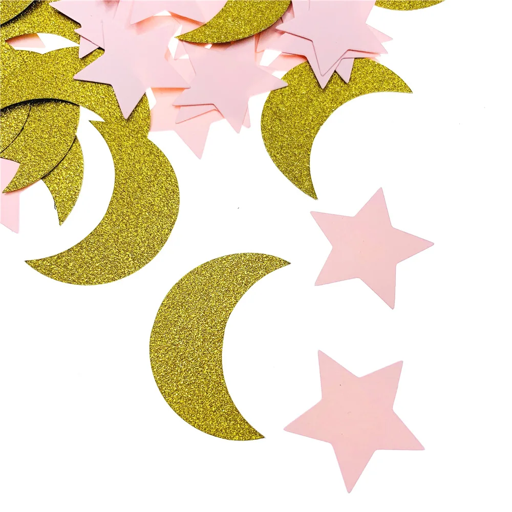 100 шт Рамадан старт Луна бумага конфетти розовое золото с днем рождения украшение