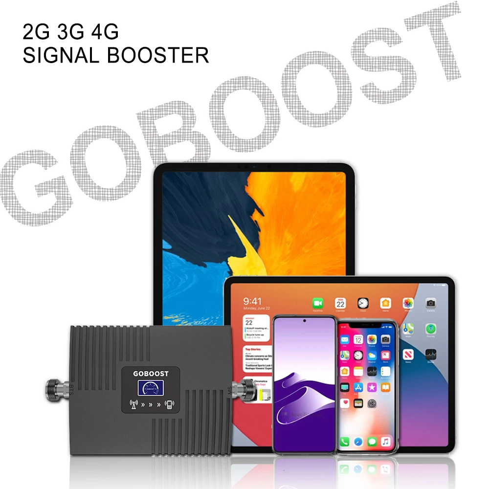 GOBOOST 2G 3G 4G Signal Booster 800/900/1800/2100/2600MHz Cellular Amplifier Band 1 3 7 8 20 Cellphone Reperter Antenna Kit