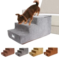 pet dog stairs pet 3 steps stairs for small dog cat dog house pet ramp ladder anti slip removable dogs bed stairs pet supplies
