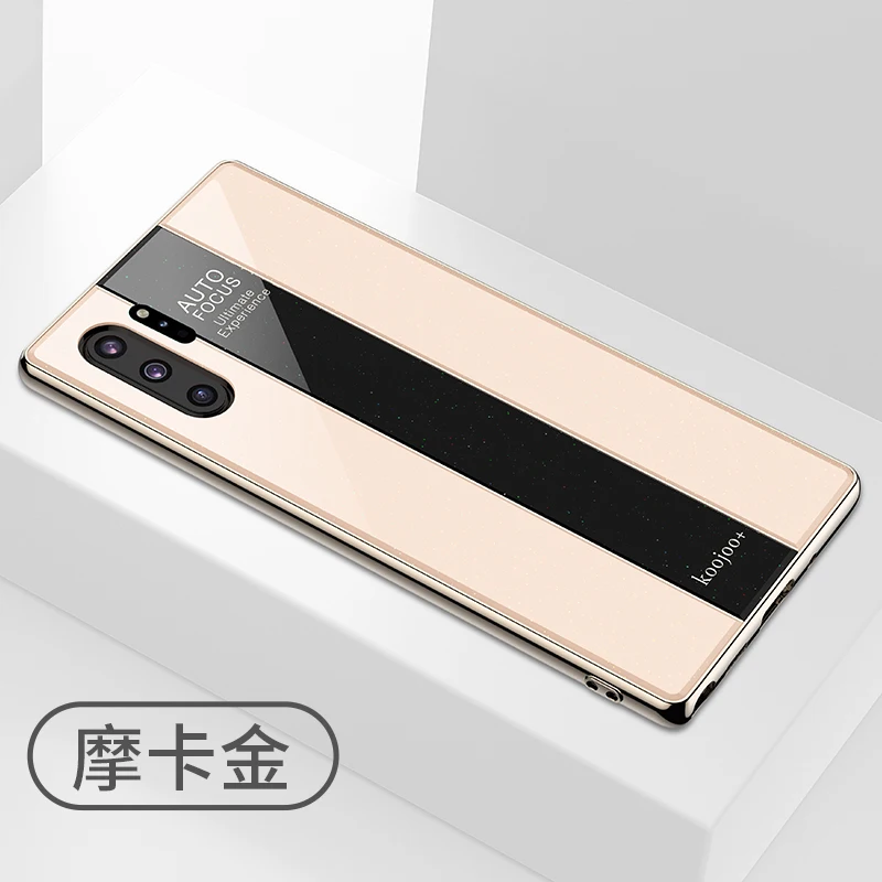 Золотой Чехол для телефона для samsung Galaxy Note 10 Plus, чехол, противоударное покрытие, TPU+ PC, стеклянная зеркальная крышка для samsung Note10 9 8 S9 S8 Plus - Цвет: Золотой