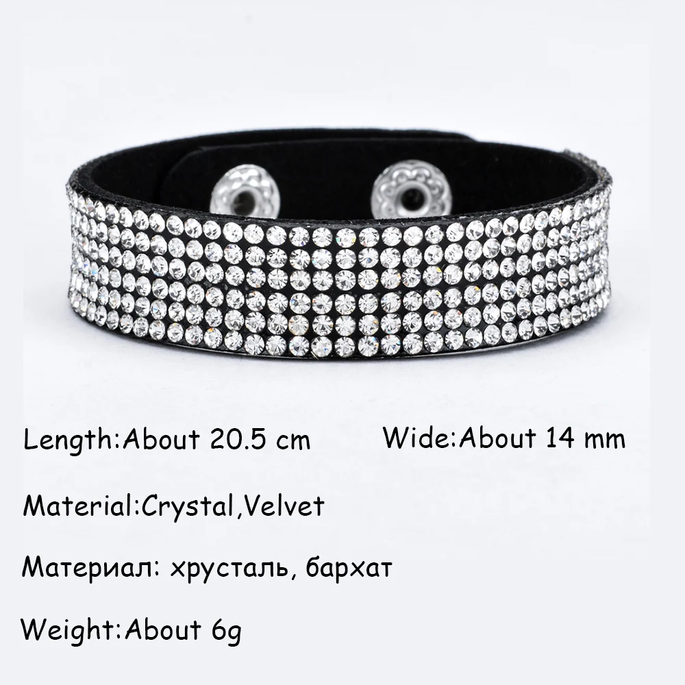 Женские широкие кожаные браслеты многослойные Стразы цветной оберточный