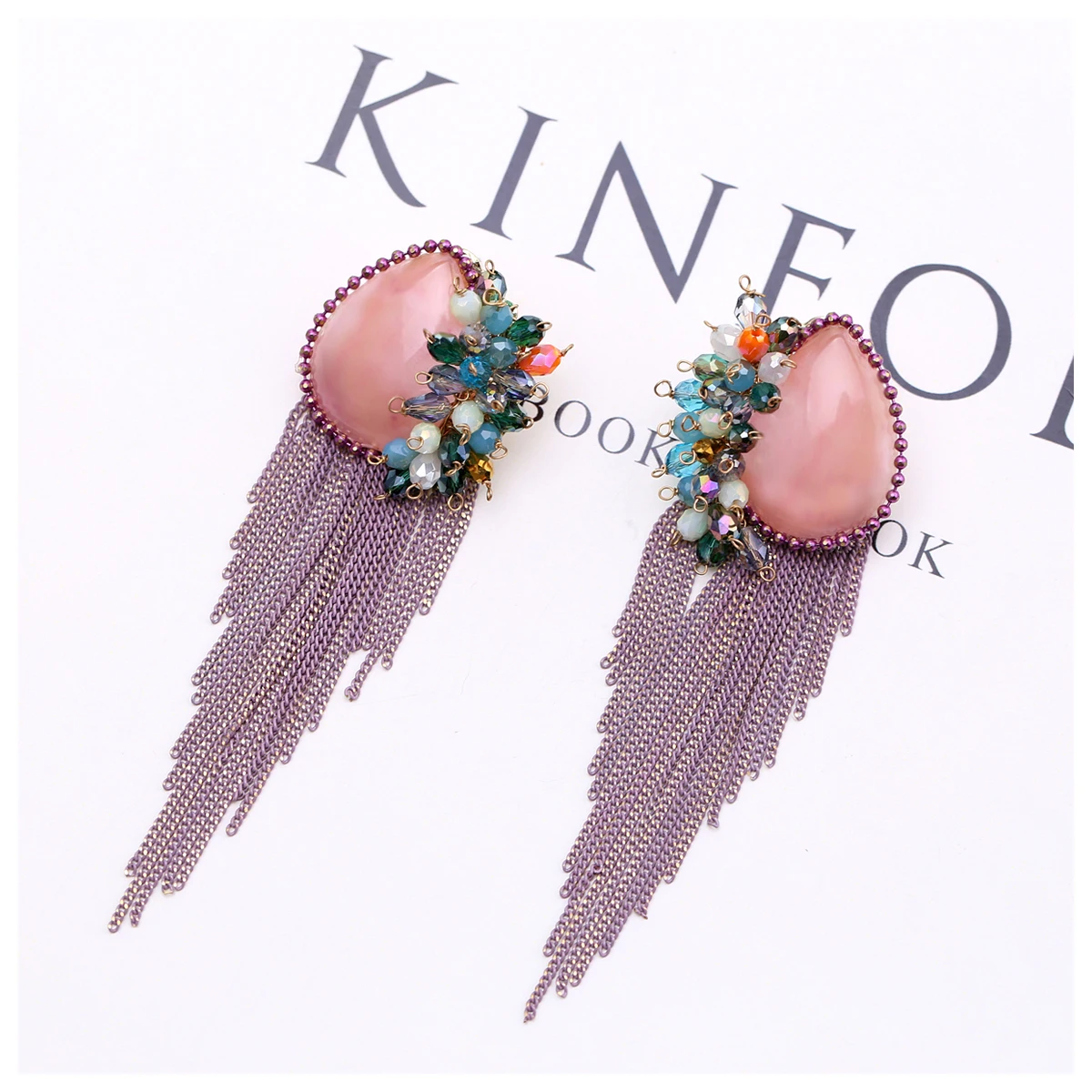 Новинка длинные висячие серьги с кисточками и цепочками в богемном стиле