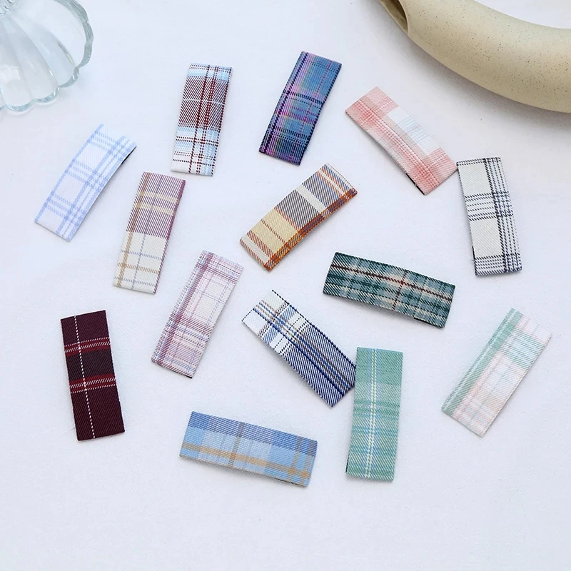 

New Korean Fashion Side Clip Plaid Hairpins Geometric Simple Headpiece Retro Hair Accessories Girl BB Hair Clip