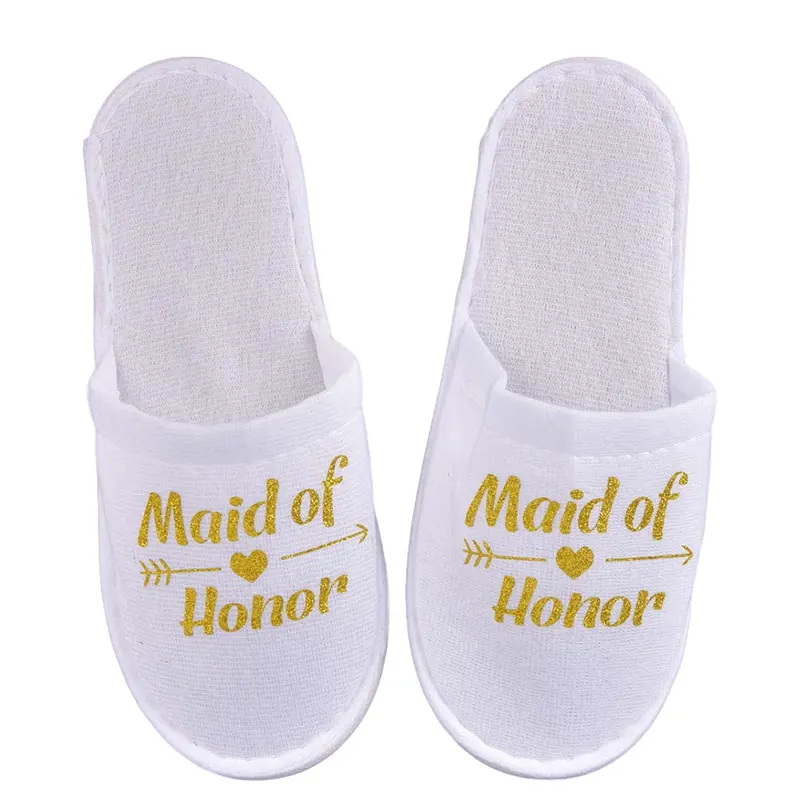 

1 Pair Bride Shower Bride Wedding Decoration Bridesmaid Hen Party Spa Soft Slippers Ladies Bachelorette Party Supplies Gift