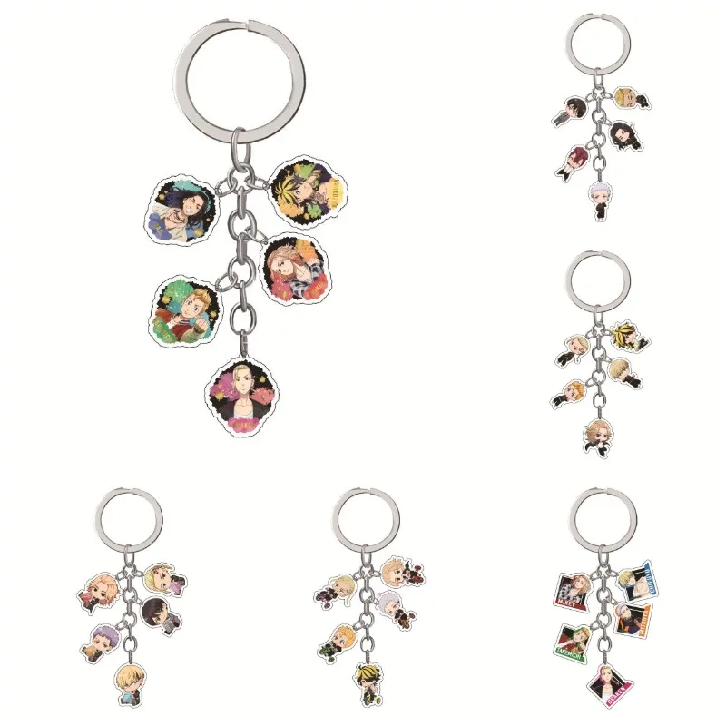 

Tokyo Revengers Anime Cosplay Keychain Manjiro Ken Takemichi Hinata Atsushi Chibi Kawaii Bag Pendant Fans Collection Props Gift
