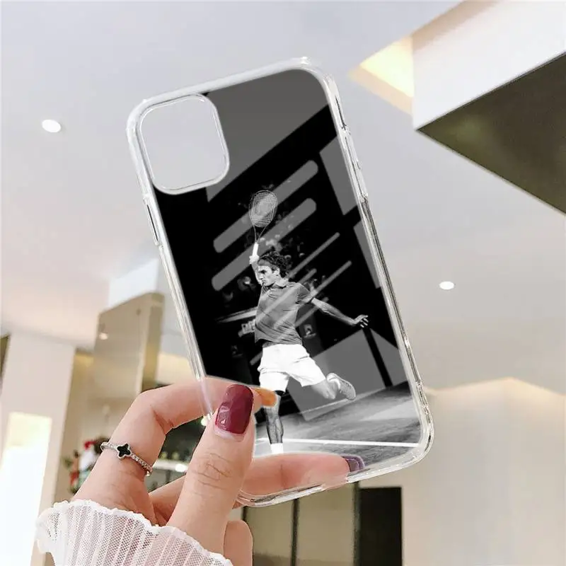 

Tennis Roger Federer RF Phone Case Transparent Case For Iphone 6 6s 7 8 Plus XR X XS 11 12 Pro Max