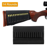 tactical 14 round shell holder airsoft gun bullet ammo bag military buttstock cartridge for 5 56 bullet hunting accessories