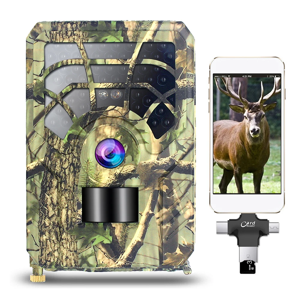

5MP 480P Trail and Game Camera Hunting Camera Wildlife 46 LEDs Night Vision Scouting Camera with 32GB MicroSD Card 2 Batteries