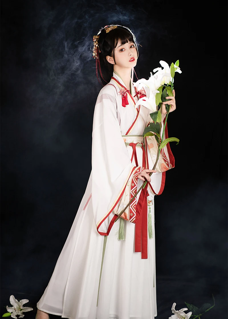 Оригинальный Женский костюм Hanfu с вышивкой в старинном китайском стиле для