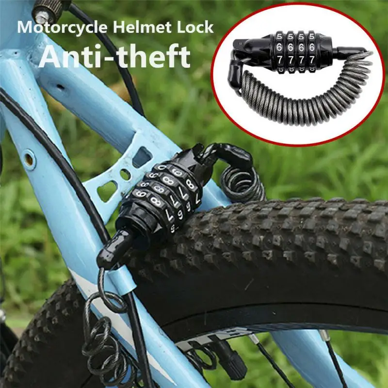 

Black Helmet Security Lock T-bar 4-Digit Combination For Harley Honda Kawasaki Yamaha Indian Vespa Dirt Bike Motorcycle Locks