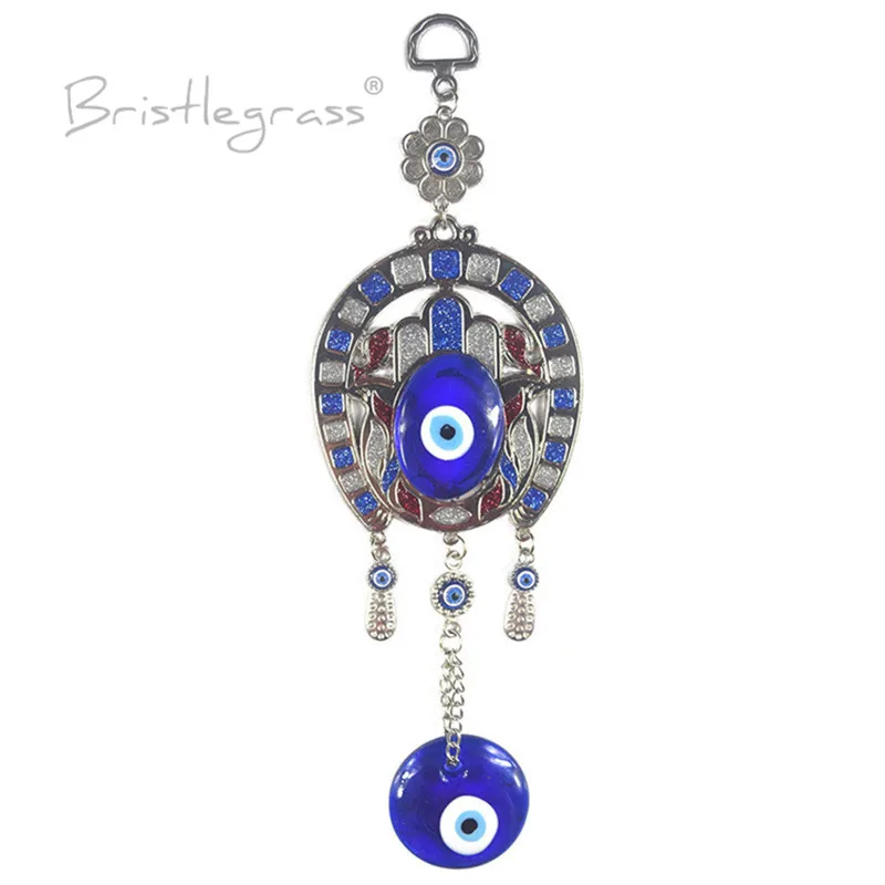 BRISTLEGRASS Турецкая голубой с клипсами Дурной глаз Подкова автомобиль настенный