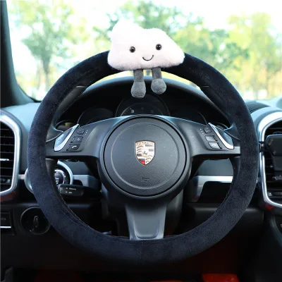 

Милая мультяшная задняя крышка для автомобиля, зимняя короткая плюшевая теплая Всесезонная Женская Универсальная