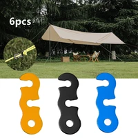 6pcs camping tent awning lock cord rope fastener aluminum alloy guy line tensioners bent runner outdoor camping equipment