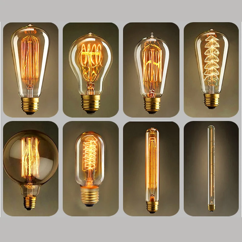 Dimmerabile Retro Edison Lampadina E27 40W 110V 220V Fiala Retro Lampada Ad Incandescenza Filamento Vintage Luce Decorativa lampadina