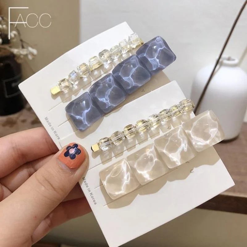 

2pcs/set New Women Luxury Crystal Hairpins Sweet Hair Clip Barrette Hair Ornament Headband Fashion Hair Accessories