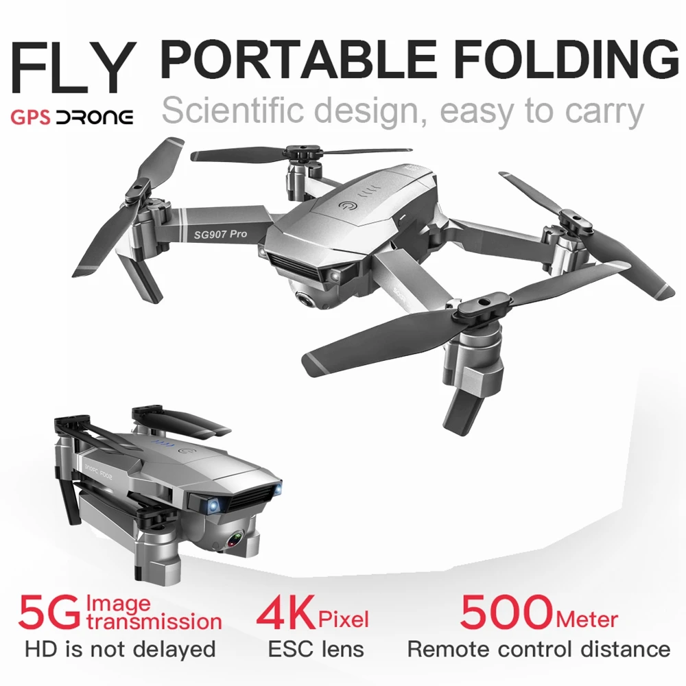 GPS Дрон с камерой 4K hd широкоугольный 5G WIFI FPV aeiral селфи RC Квадрокоптер