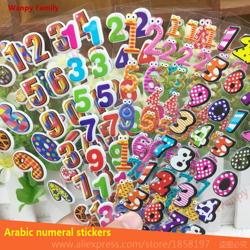 3 листа/уп наклейки для ногтей с изображением английские буквы арабский numera