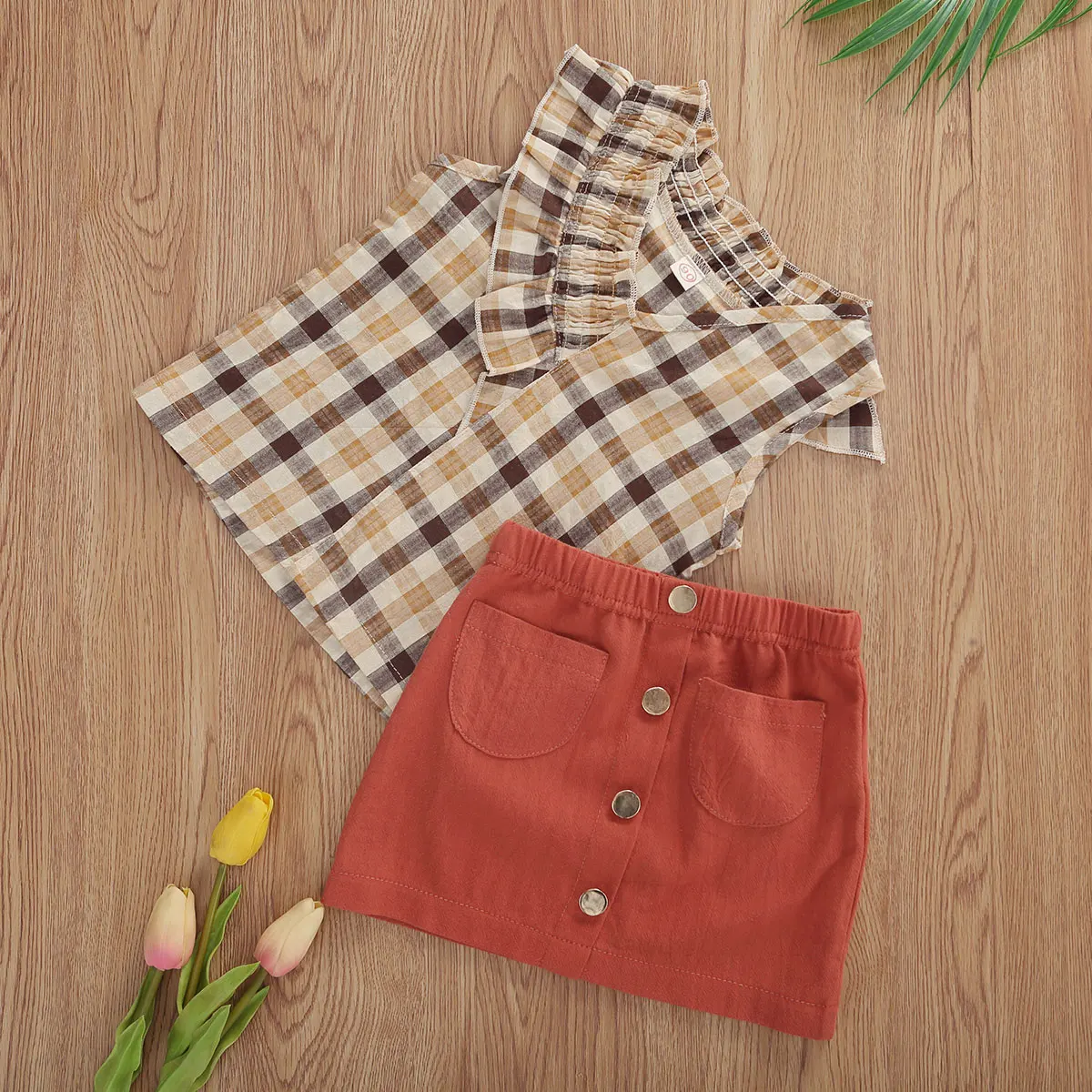 2020 летняя одежда для малышей эксклюзивная маленьких девочек коричневая