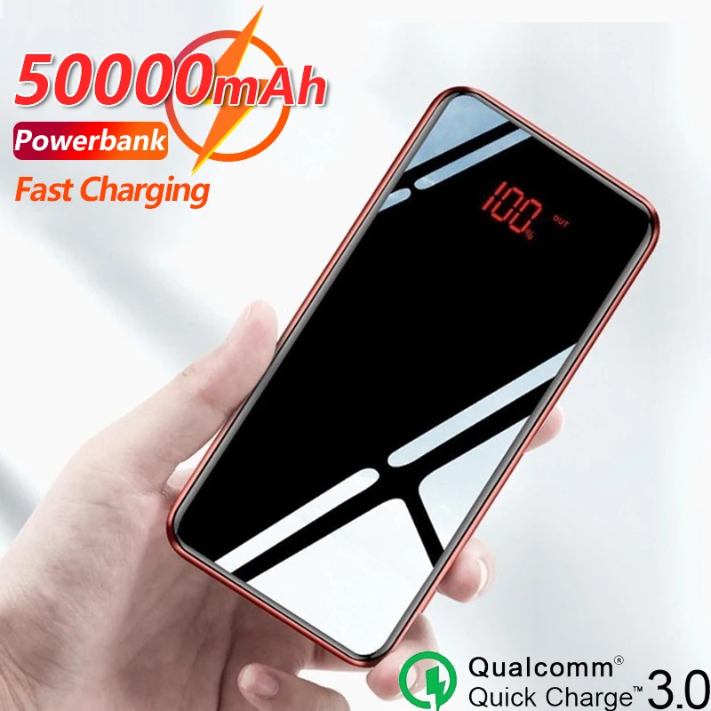 

50000mAh Ultra-thin HD Digital Display Wireless Power Bank Fast Charger Portable External Battery for Samsung IPhone Xiaomi mi