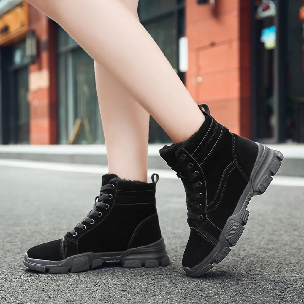 Женские зимние теплые Нескользящие ботинки обувь для женщин хлопковая с высоким
