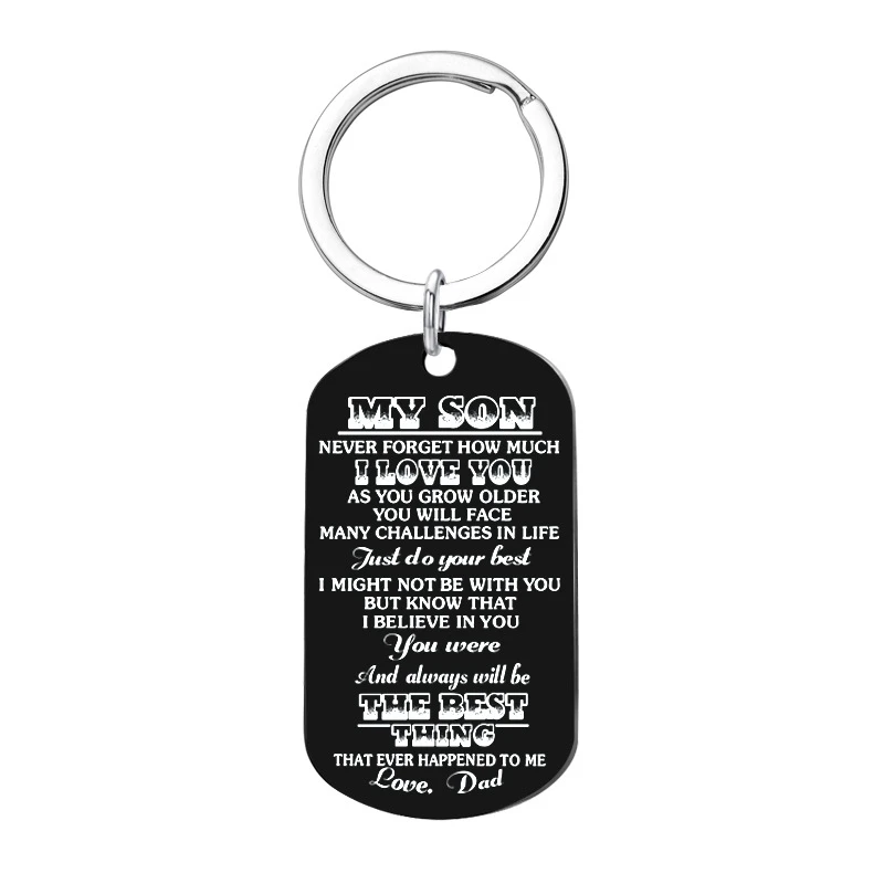 Черное ожерелье из нержавеющей стали для моей дочери сына Вдохновляющие буквы