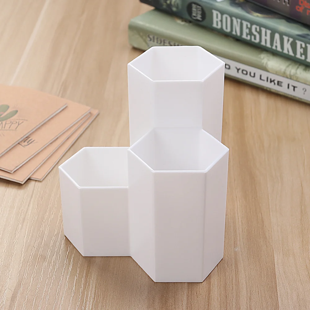 

Six-Corner Pen Holder Creative Practical Desktop Storage Holder for Pen Sundries Craft (Black)