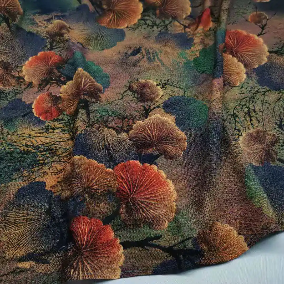 Вискозы с рисунком кулирный гладкий шелк тутового реактивной охлаждения верхом