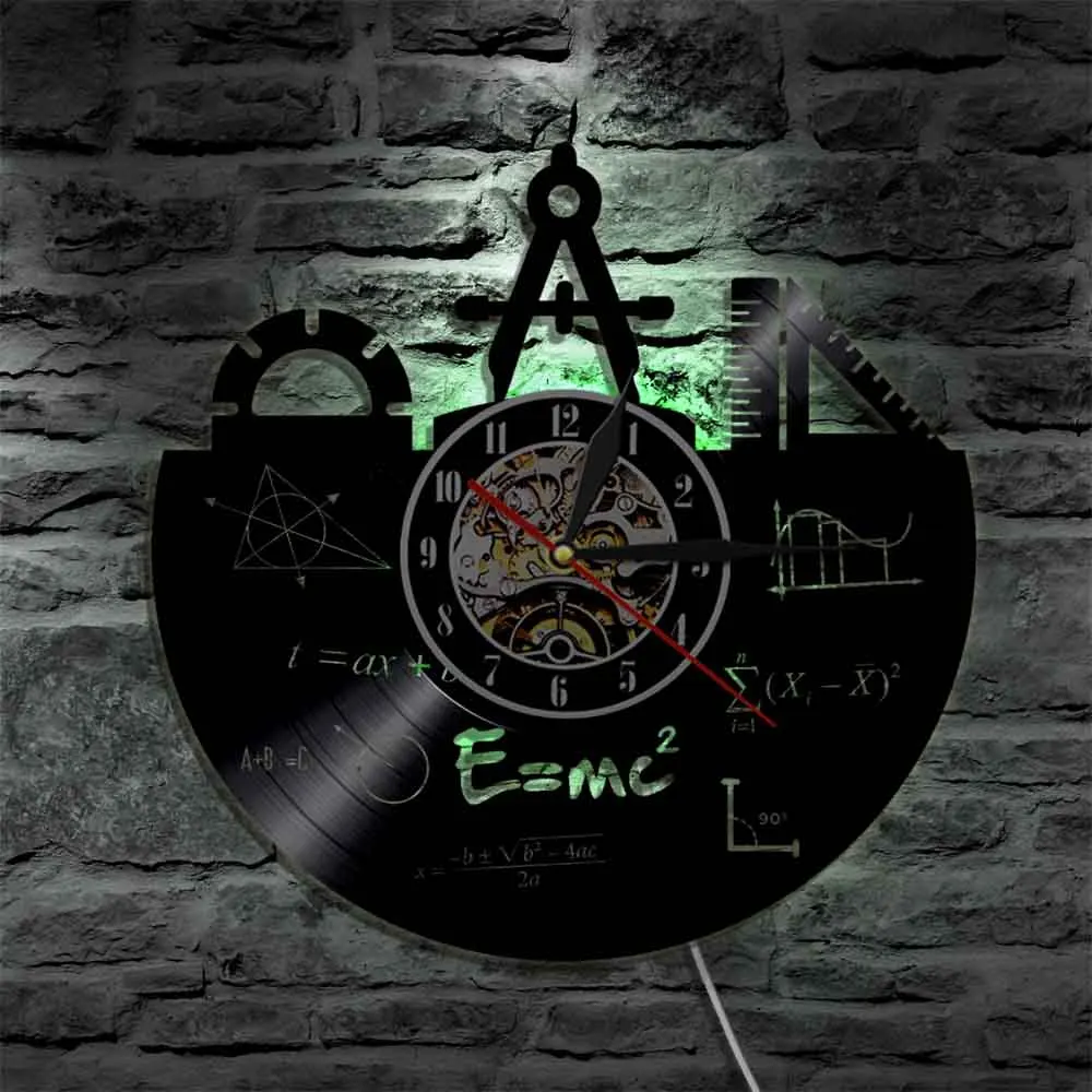 Математика формула Wall Art настенные часы Виниловые часы с помощью теоремы Пифагора классной комнаты квадратичная формула Настенный декор подарок для преподавателей