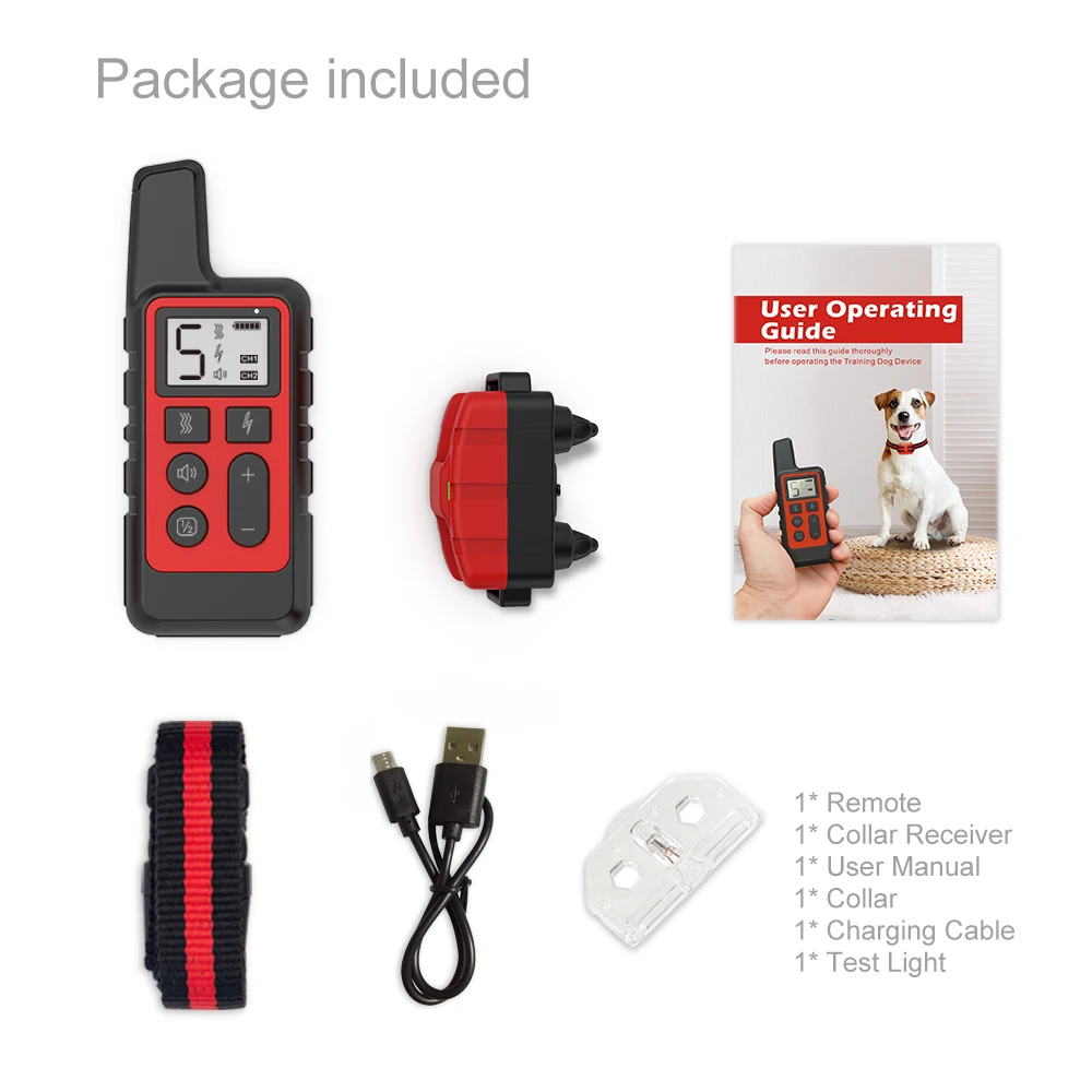

Electric Dog Training Collar Pet 500m Remote Control Rechargeable Sound Vibration Anti-Barking Suitable For Dogs Of All Sizes