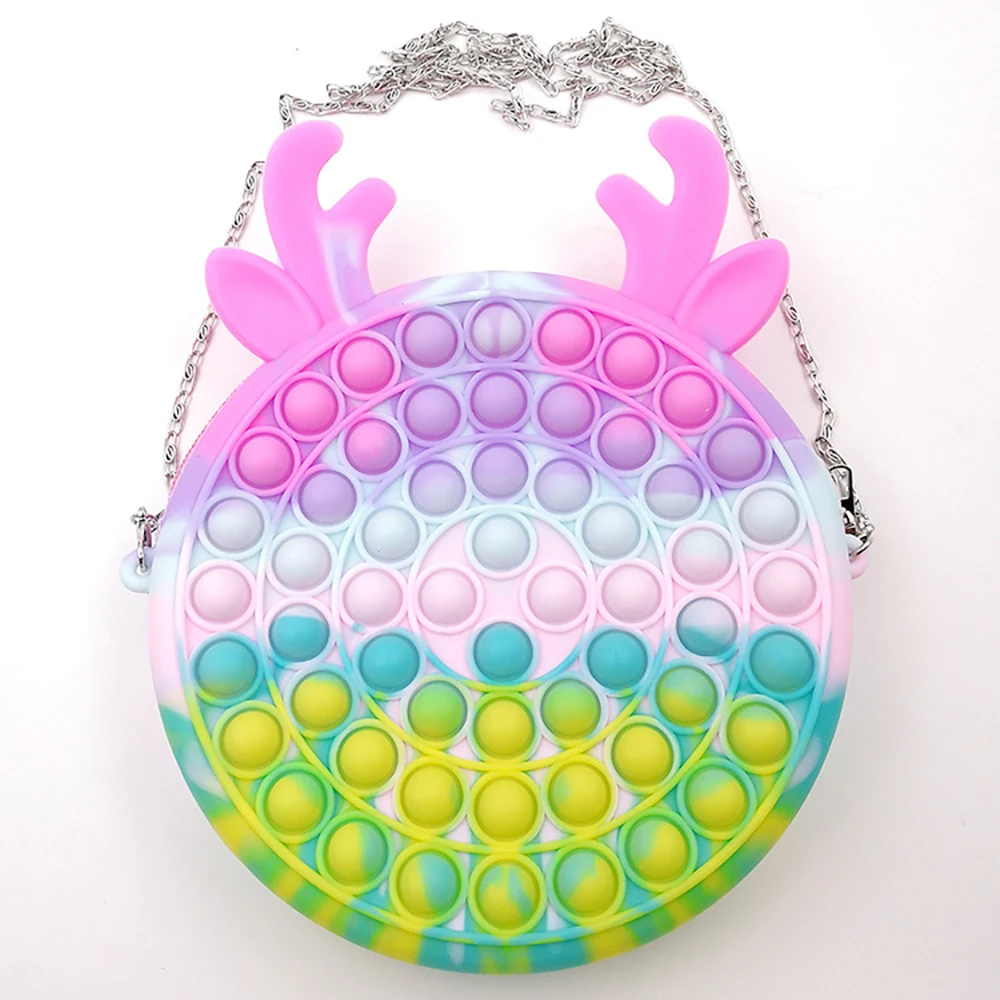 Симпатичная сумка игрушки-антистресс снятие стресса ручная Pop it Push Bubble простой