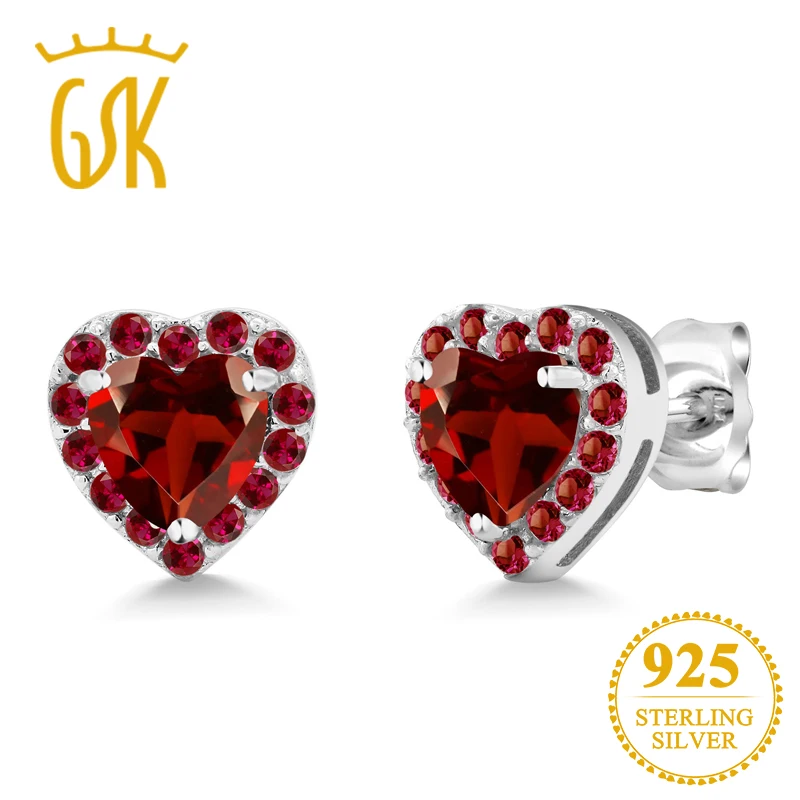 GemStoneKing 1 49 карат естественная форма сердца красный гранат созданный рубиновый 925