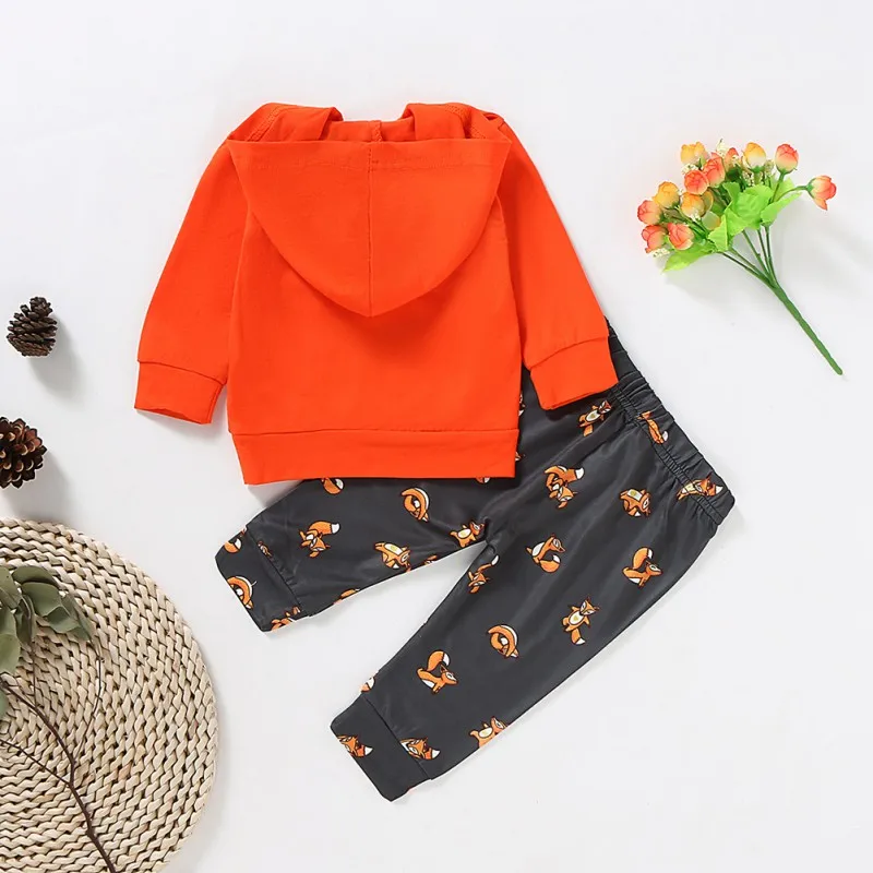 Одежда для малышей мальчиков и девочек пальто с капюшоном футболка Топы + штаны