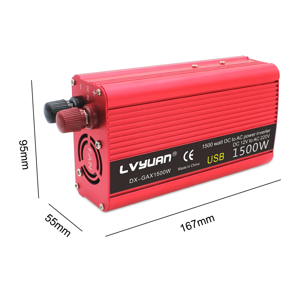 Фото Профессиональный Автомобильный Инвертор 1500 Вт DC 12V к AC 220V-240V преобразователь Профессиональный Автомобильный Инвертор 1500 Вт DC 12V к AC 220V-240V преобразователь