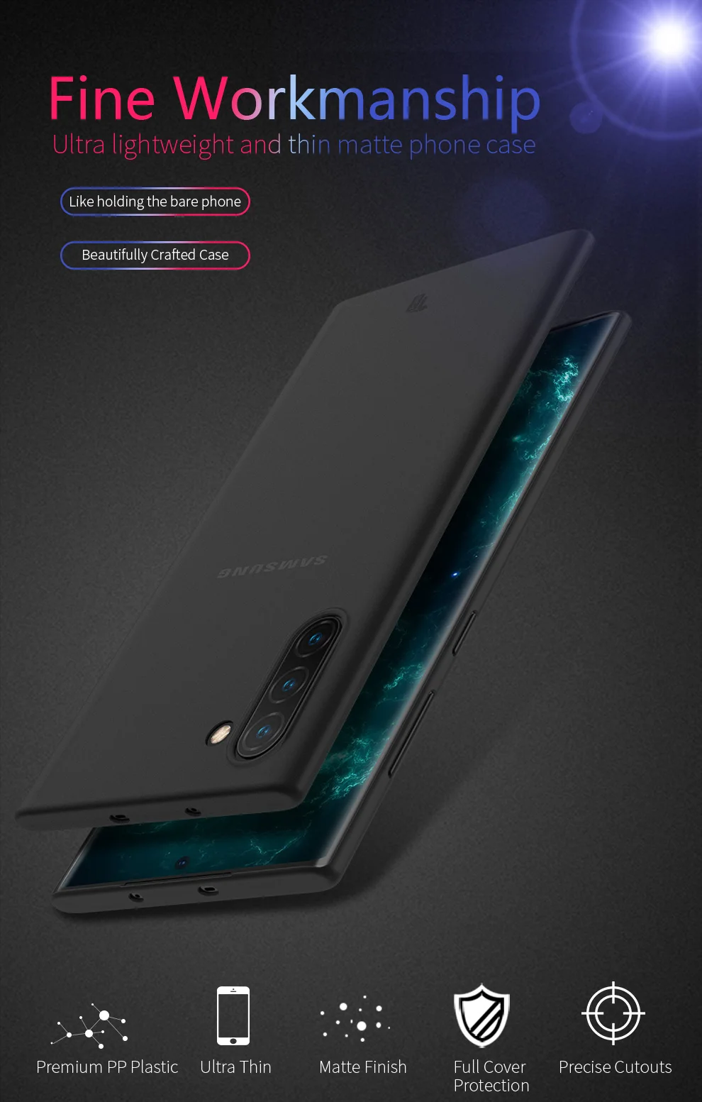 X-Level супер тонкий чехол s для samsung Galaxy Note 10+ Чехол Жесткий PP защитный чехол для Galaxy S10+ S10e прозрачный