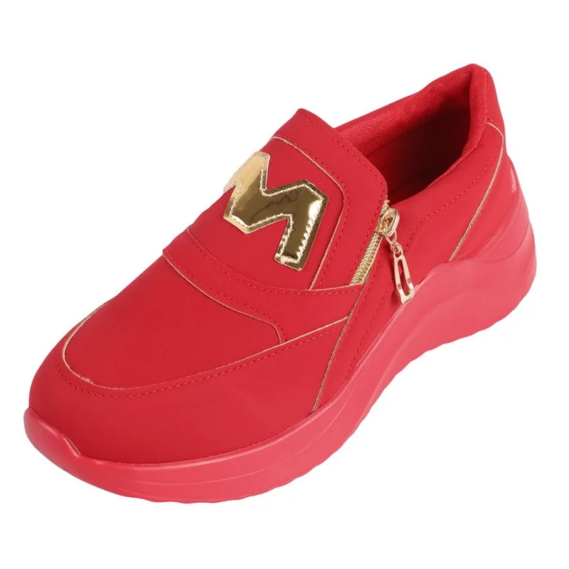 

2021 Women's Vulcanize Shoes Thick Bottom Solid Color Sneakers Zipper Platform Sports Shoes for Women Walking Ladies Sneakers