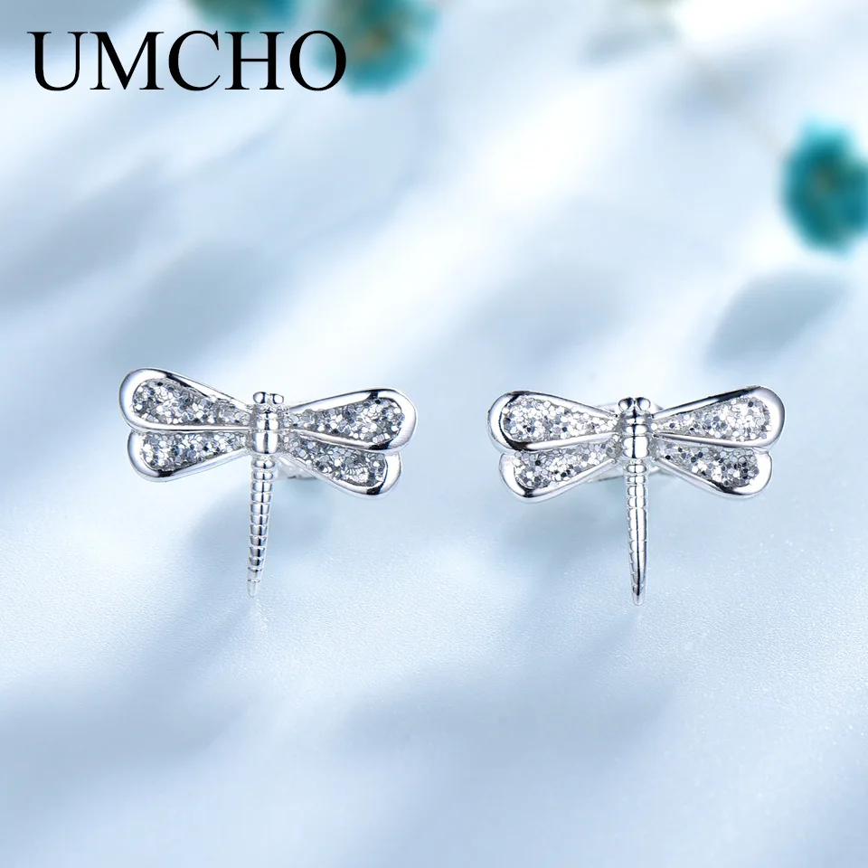 

UMCHO Solid Real 925 Sterling Silver Jewelry Fashion Sequin Stud Earrings For Women Birthday Gifts Fine Jewelry
