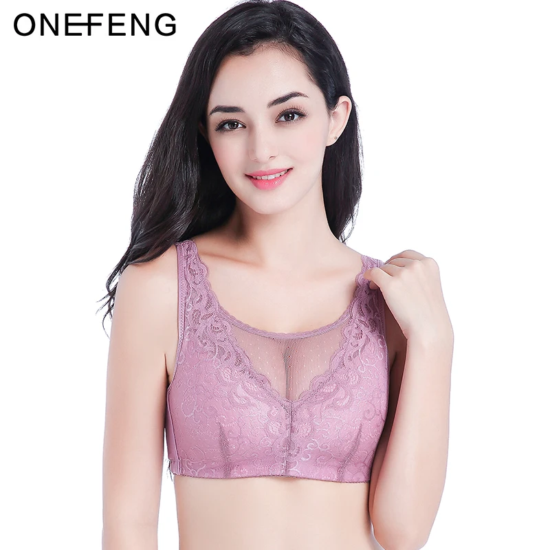 

ONEFENG 6028 Mastectomy Bra Comfort Pocket Bra for Silicone Breast Forms Non-Wired Fill in Artificial Prosthesis