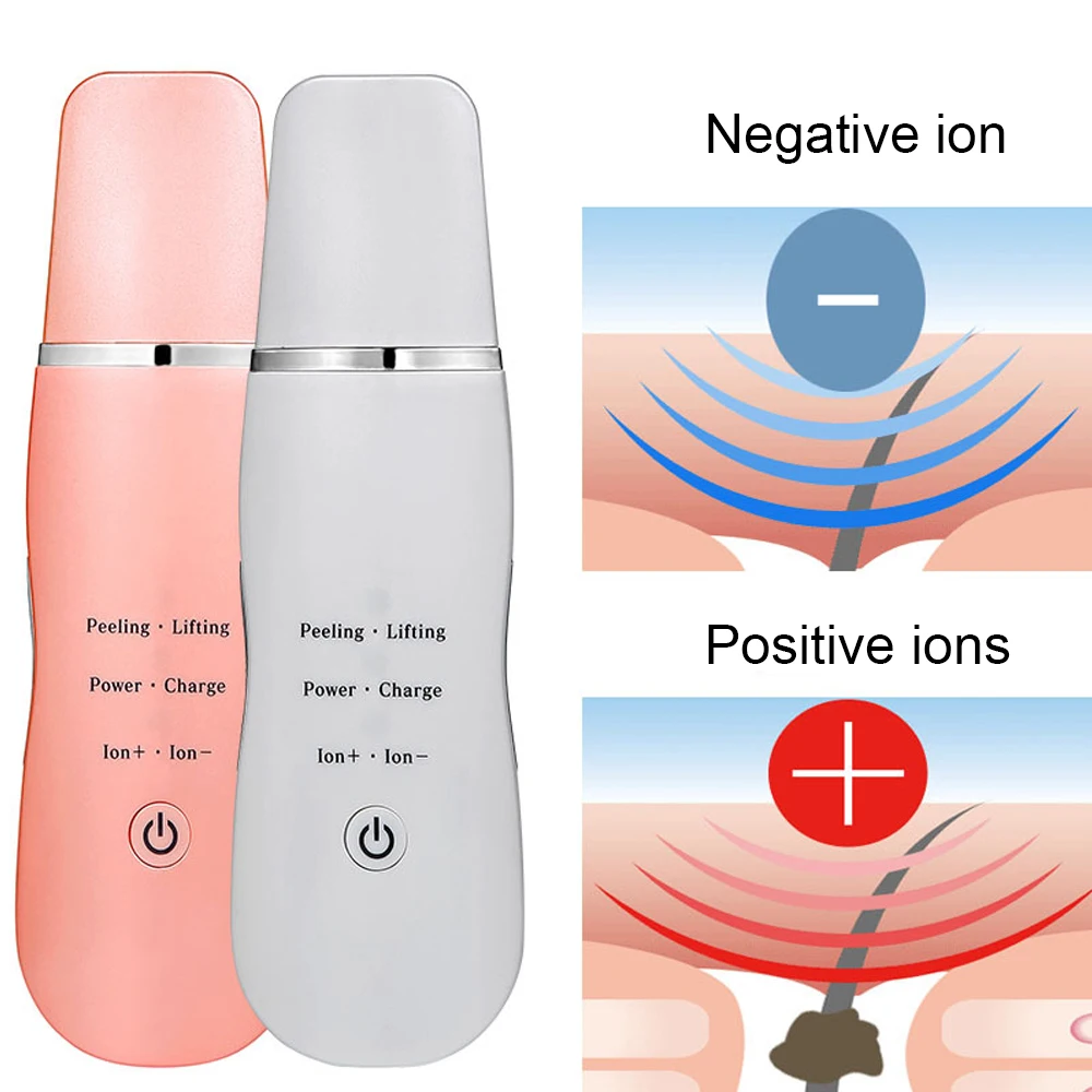 Kopen Ultrasone Huid Scrubber Ion Facial Cleaning Machine Porie Cleaner Peeling Gezicht Spatel Schop Scrapper Tegen Comedondrukker