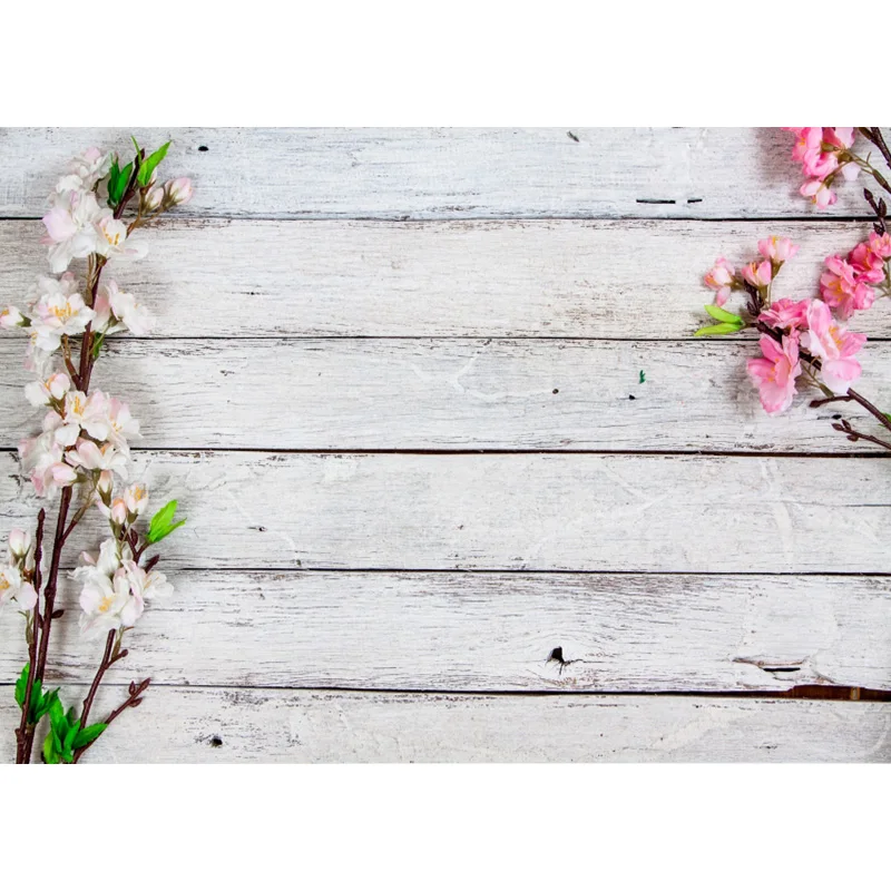 

SHENGYONGBAO Vinyl Custom Photography Backdrops Prop Flower and wood planks Theme Photography Background LCJD-172