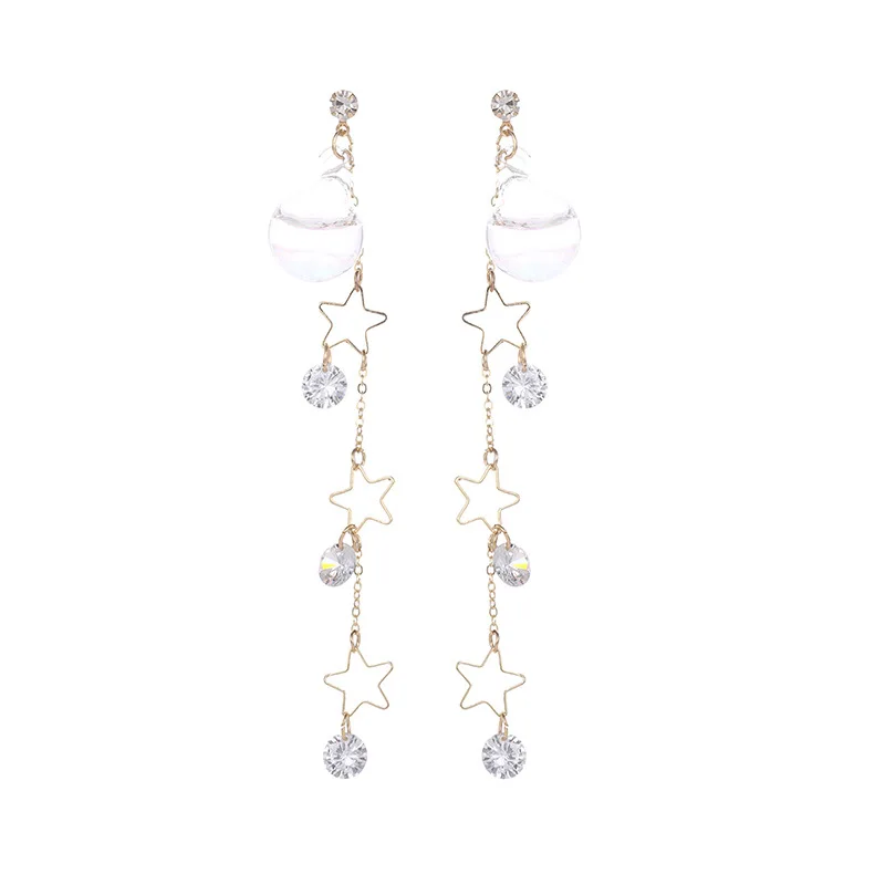 2019 Новая мода стеклянный шар серьги для женщин девушка Кристалл Длинная кисточка