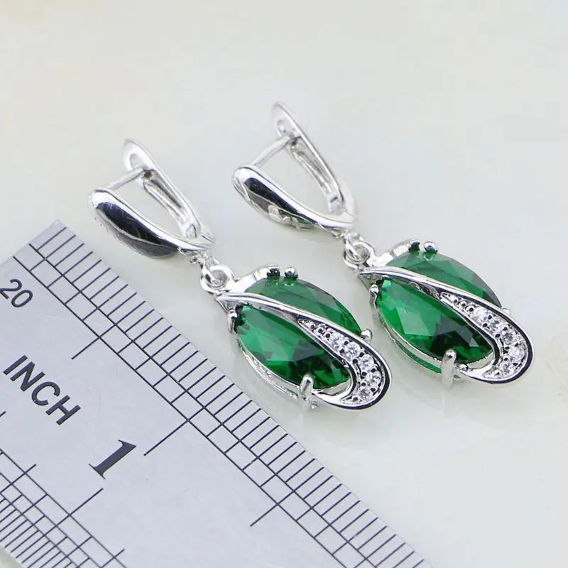 Женский комплект украшений в форме яйца серьги/кулон/ожерелье/кольцо зеленый