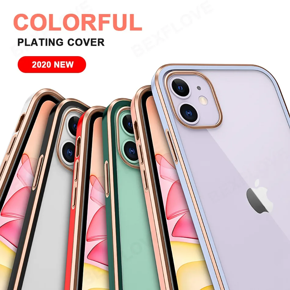Чехол для iPhone 11 Pro XS Max 12 XR X 7 8 Plus SE 2020 2 силиконовый прозрачный квадратный чехол |
