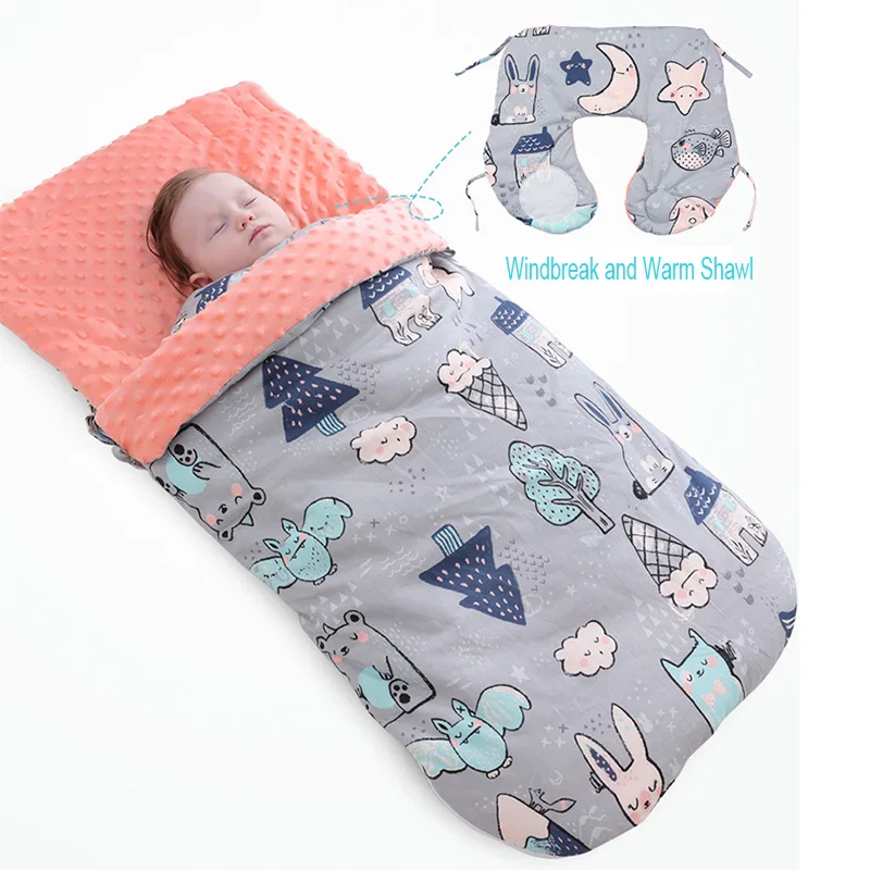 Детская спальная сумка с мультяшными животными хлопковая детская коляска для