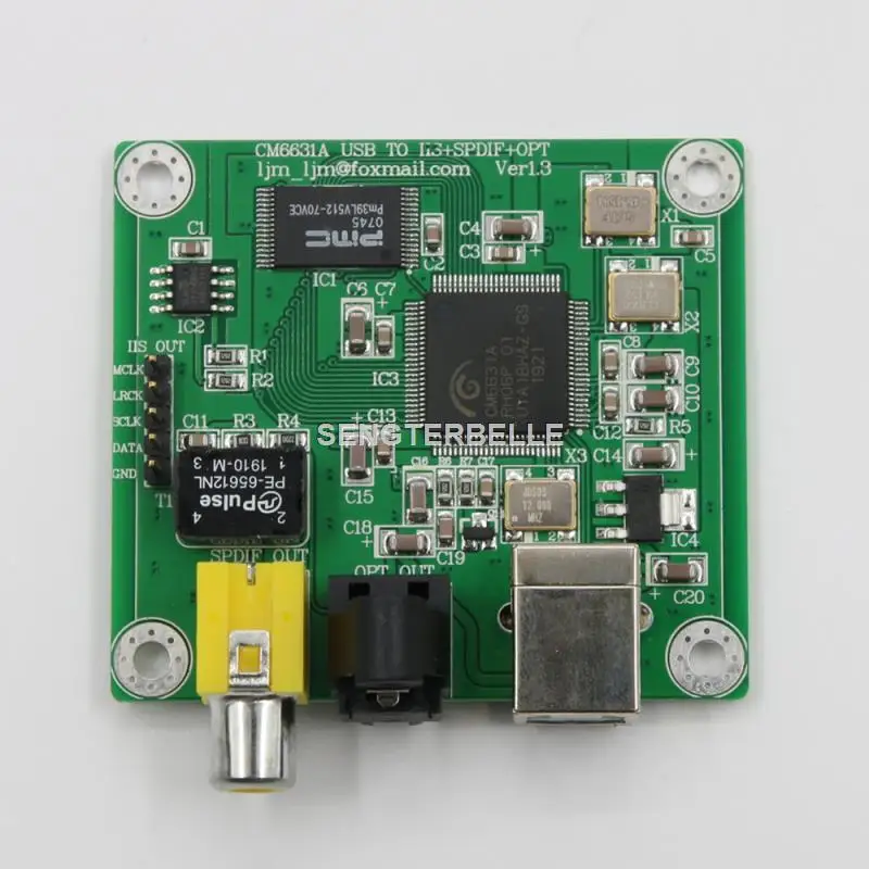 Собранный CM6631A USB к SPDIF поддержка коаксиального оптического выхода 24