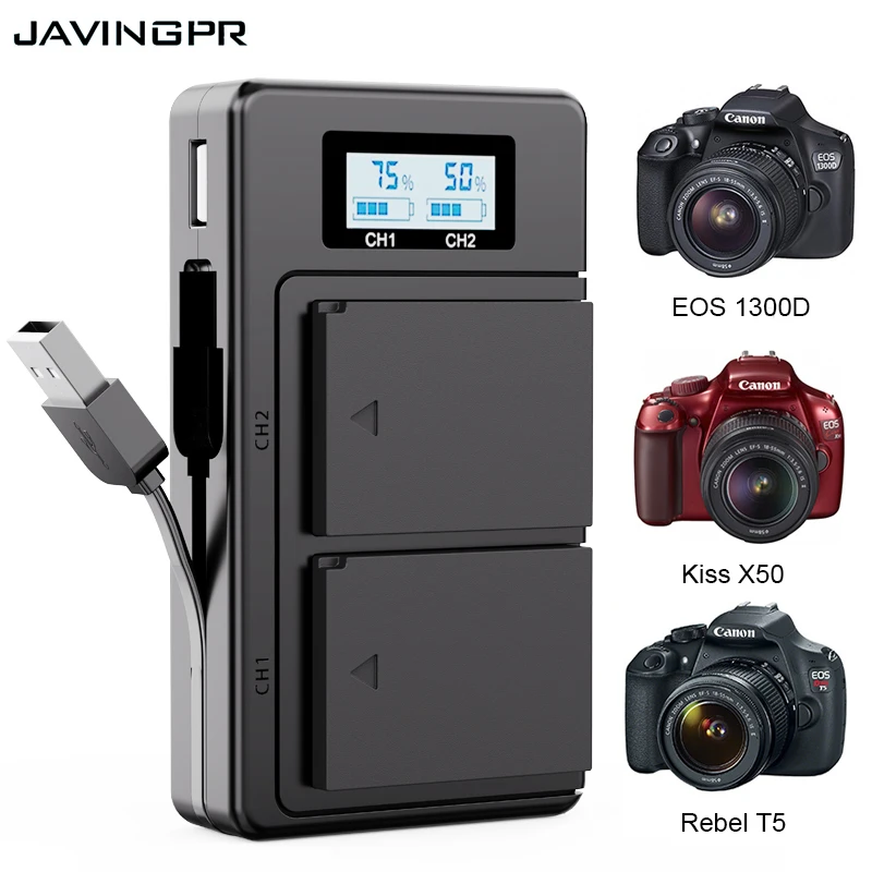 

LP-E10 LPE10 LP E10 Camera Battery LCD Charger For Canon EOS 1100D 1200D 1300D 2000D 4000D Rebel T3 T5 T6 KISS X50 X70 Battery