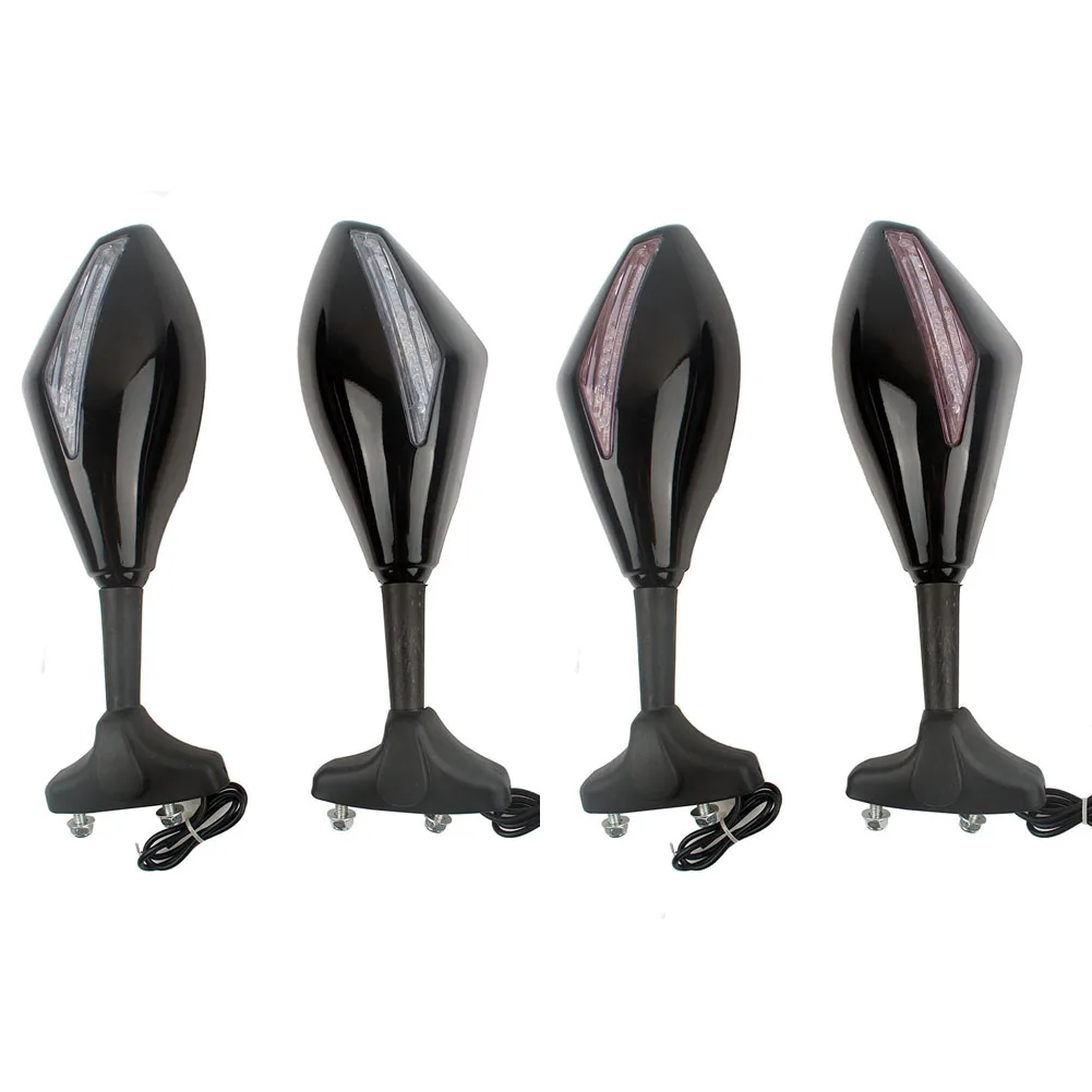 

Universal Rearview Side Mirrors Left & Right For Honda Yamaha Suzuki Kawasaki Ducati Rear Mirror LED Turn Signl Claer Smoke