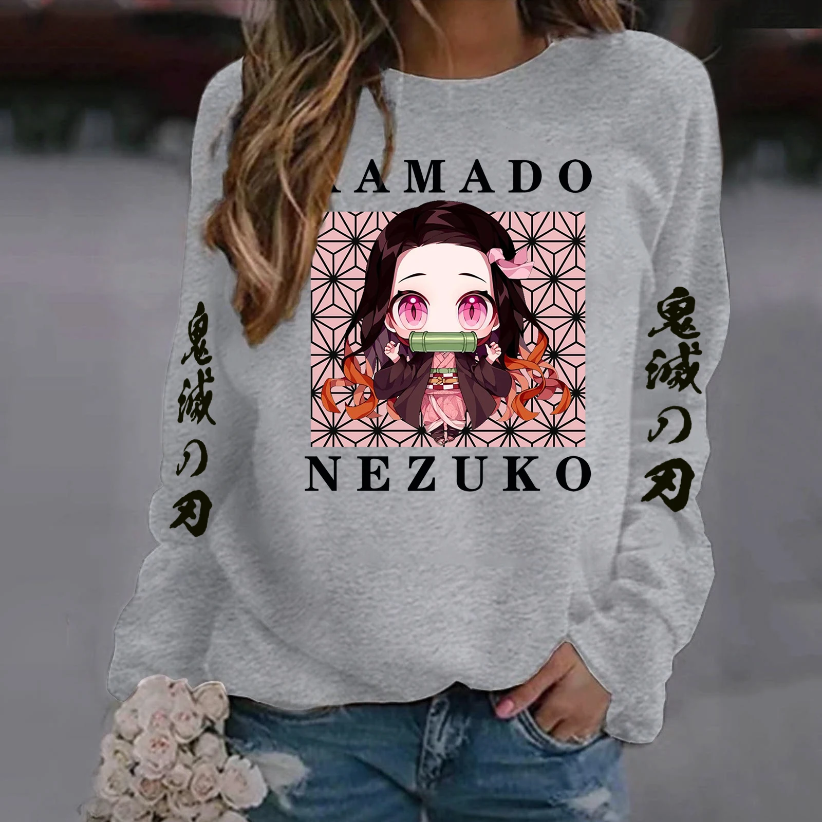 

Japanese Anime Demon Slayer Hoodies Nezuko Print Hoodies Demon Slayer Japanese Cartoon Top Harajuku Clothes Harajuku Sweatshirts