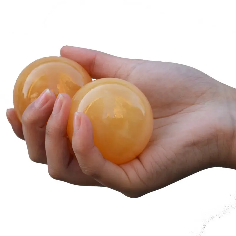 Натуральный желтый зеленый нефритовый мяч для фитнеса и упражнений 50 мм